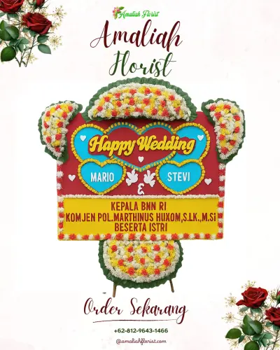 Karangan Papan Bunga Pernikahan di Sokoduwet